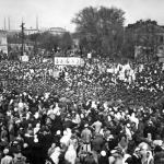 Алчевск. Городской митинг в мае 1945 г, История, Любительские, Черно-белые, С высоты