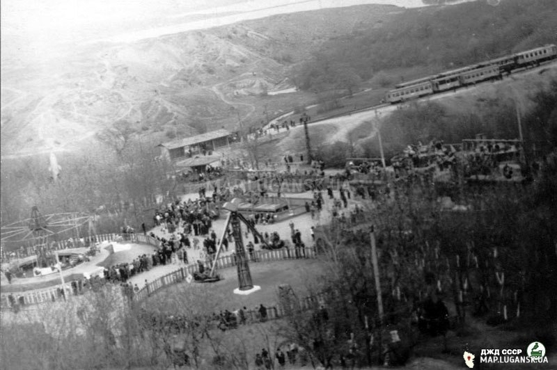 Вид на парк Победы., предположительно1970 год, История, Черно-белые, С высоты