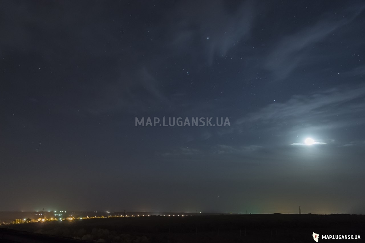 Ночное небо Алчевска, Луганская сторона, Современные, Профессиональные, Панорамные, Ночь