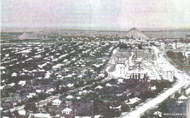 Панорама города, фото сделано с телевышки которая находилась во дворе Горного техникума, 1960 год, История, Черно-белые