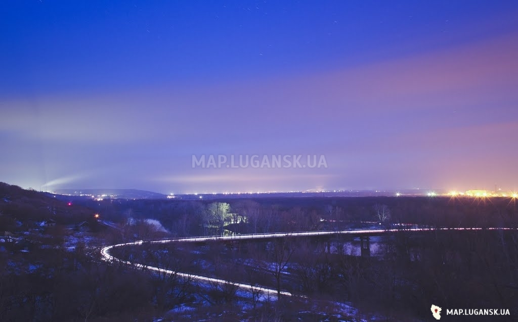 Лисичанск, предположительно2013 год, Современные, Профессиональные, Панорамные, С высоты, Ночь, Цветные