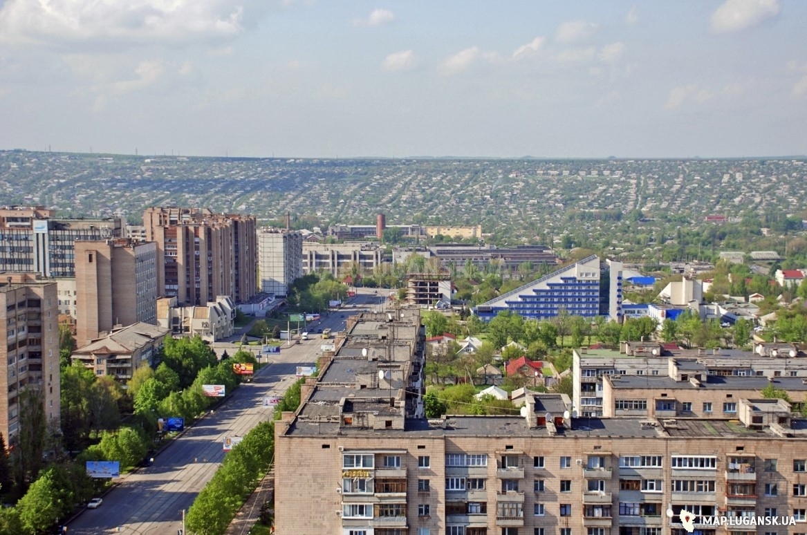 Луганск, 16-я линия и камброд, фото с высоты, Современные, Профессиональные, С высоты
