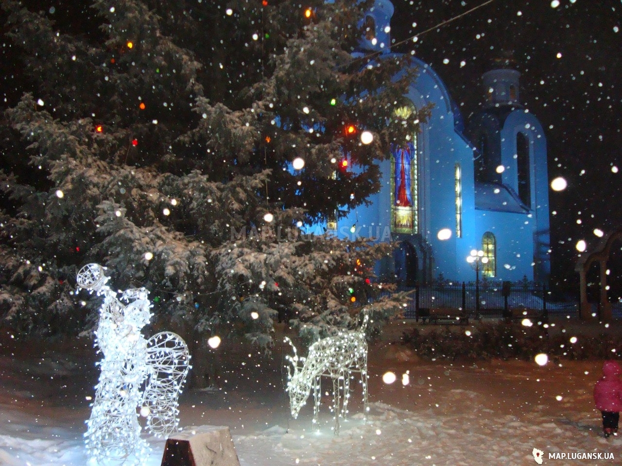 Карта Луганска - Фотографии - Современные, Профессиональные, Ночь, Снег